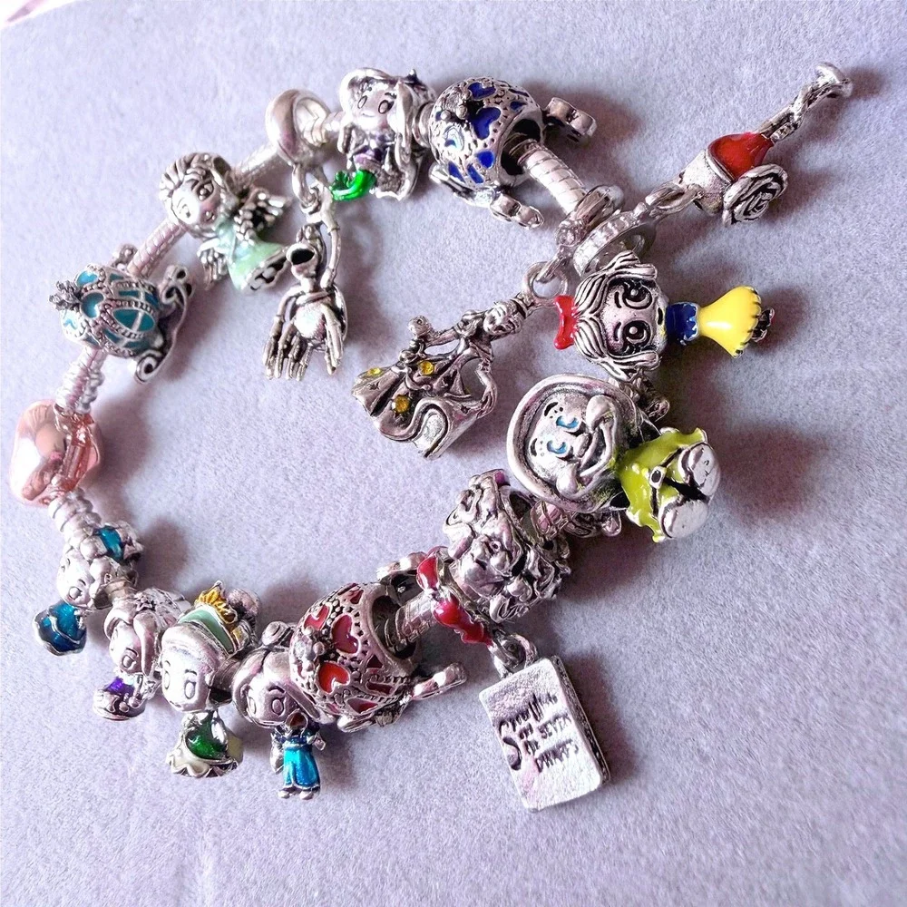 Disney Princess European Charm Bracelet BUNDLE fits PANDORA